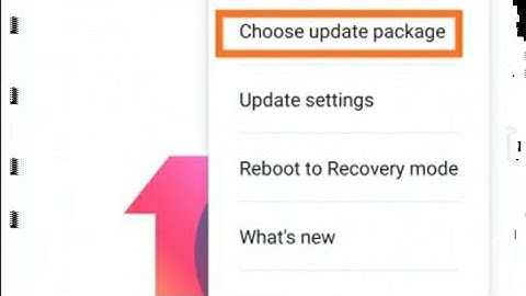 CHOOSE UPDATE PACKAGE HOW TO USE ??