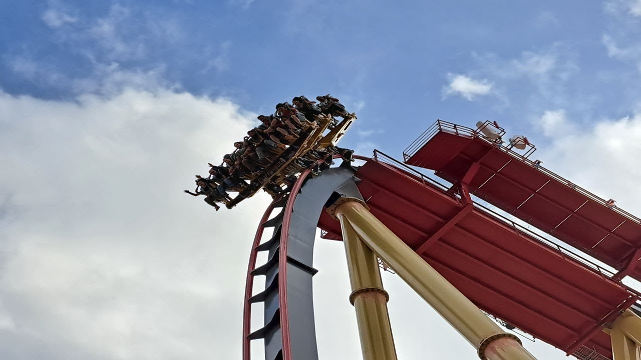 Dr. Diabolical's Cliffhanger - Six Flags Fiesta Texas - YouTube