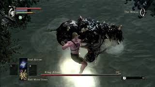 SL1 Fists only No rolling/sprinting/blocking/parrying King Allant
Ending this run with memes, the boss is not really a threat at all and you could probably do this in NG+5 and sit there and smack him around for 2+ hours if you wanted to. Quite the opposite of the other Allant, not even sure if you could do that boss SL1 NG no roll/sprint without having a completely optimal setup designed to fuck him in 10 hits. With this run over theres not much else to expect for DeS content I suppose, there might be a few SL1 fists only kills and then itll probably go silent until I reach NG+5 with an SL1. I guess if theres any fights I liked in some of the later NGs Ill post them, but that probably wont happen.
As of the time I type this description Im about halfway through NG+, and will probably put more effort into reaching NG+5 once I clear or give up on the last boss remaining for DS2 SL1 NG+7 CoC, which is Lud and Zallen. SL1 Fists only No rolling/sprinting/blocking/parrying King Allant