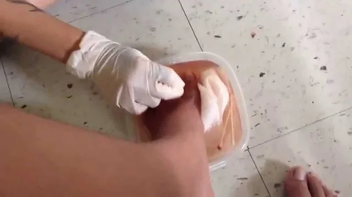 Cleaning my toe after dropping a weight