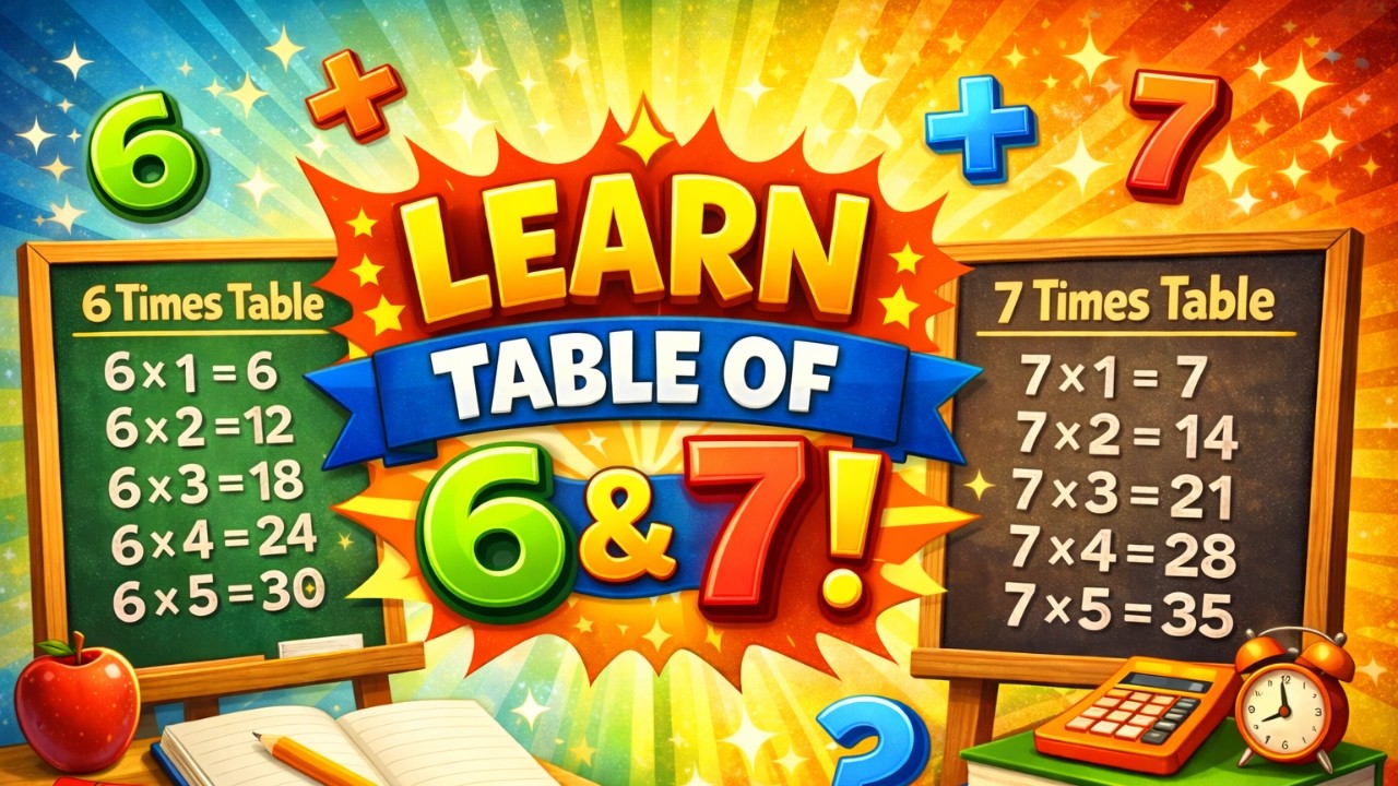 Table of 6 and 7 | Learn Multiplication Tables 6 & 7 | Easy Math Tables ...
