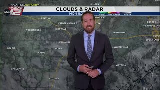 Clouds clear, leaving us with mostly sunny and hot conditions today