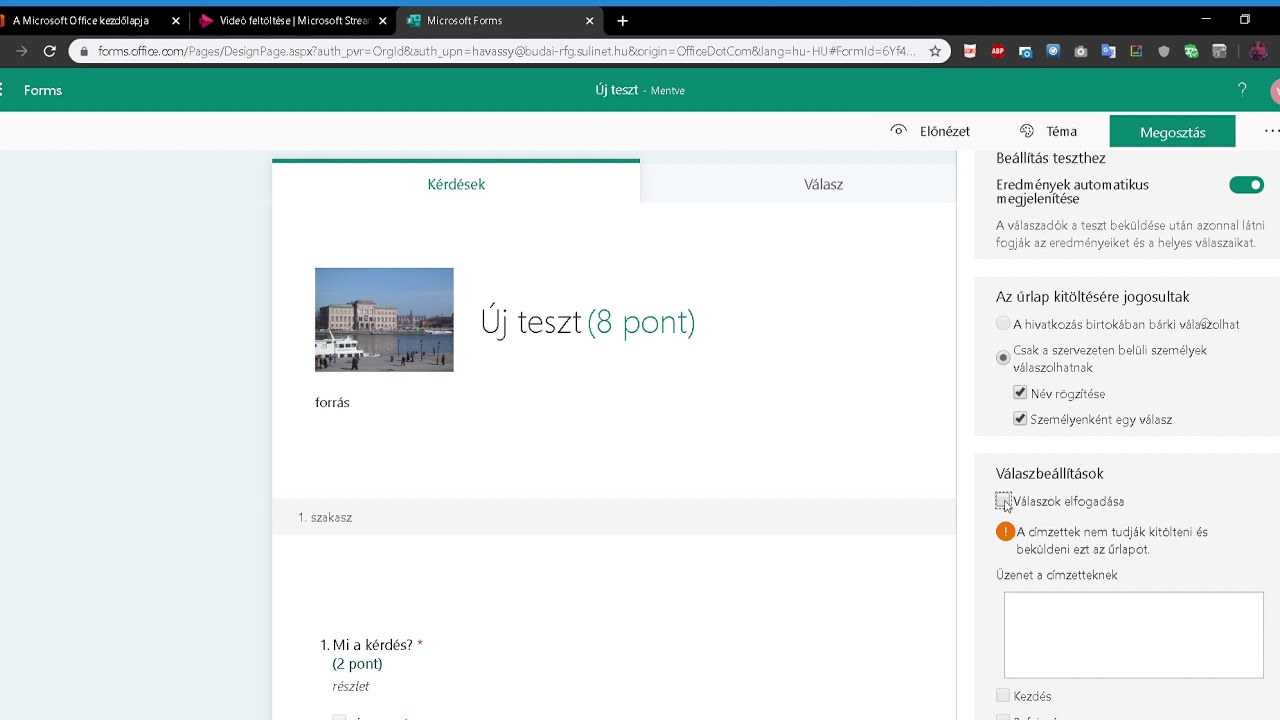 Microsoft Forms 3. rész - YouTube
