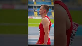 He&#39;s in his own Jumpers World 😉 Andreas Trajkovski wins men&#39;s long jump with 7.73m 🇲🇰 #athletics