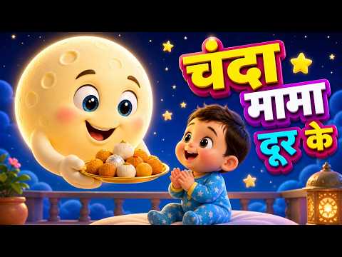 Chanda Mama Door Ke | Moon Uncle from Afar | Hindi Nursery Rhyme for Kids |