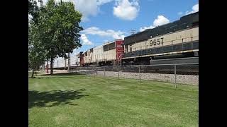 BNSF Staples sub SD70mac 9657 with Ex Soo CEFX SD60 6007 Verndale MN