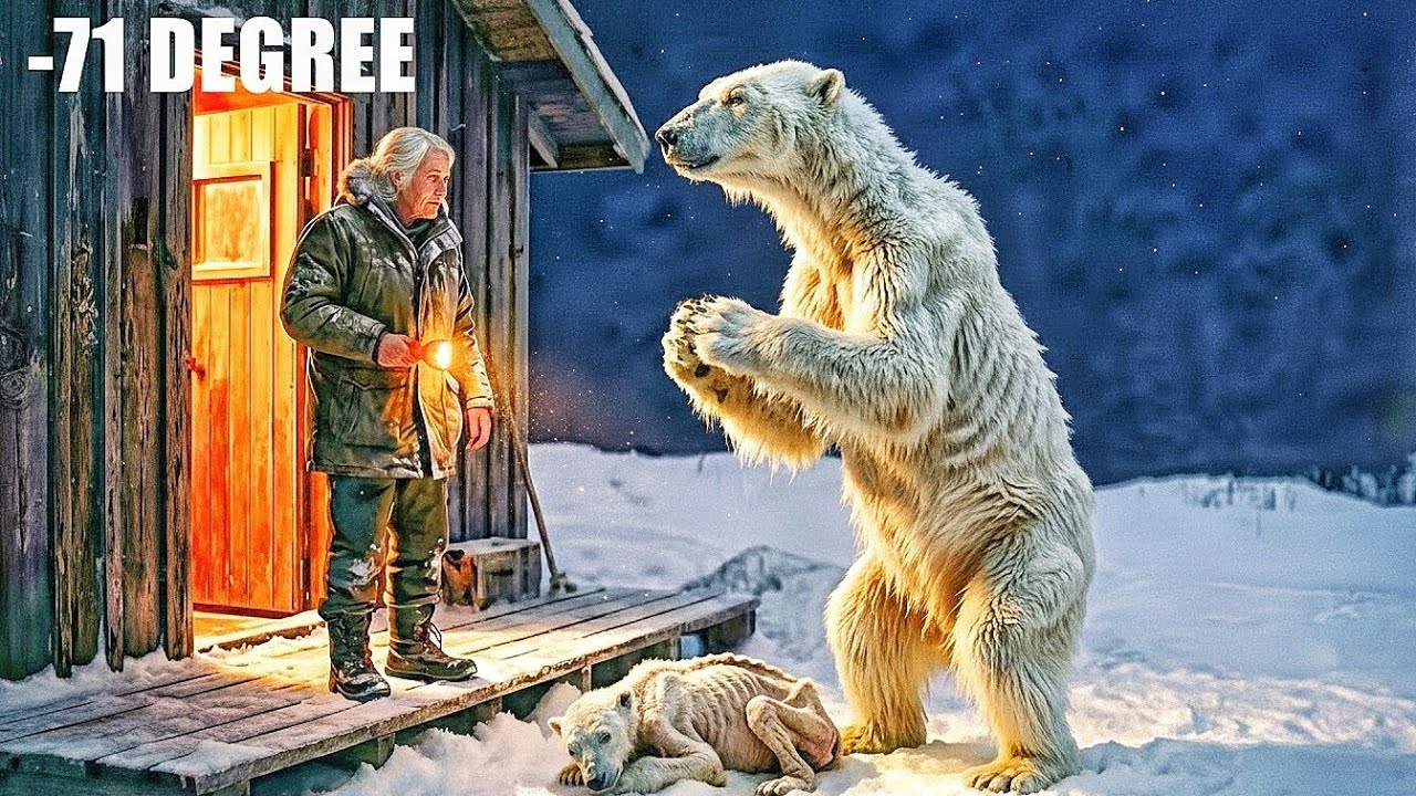 At −71°C in Siberia, A Starving Polar Bear Brought Her Dying Cub to the Door