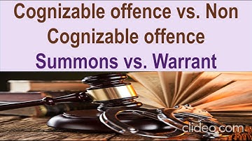 Cognizable vs. Non Cognizable offence|Summons vs. Warrant|Criminal Procedure Code@easytricks4063