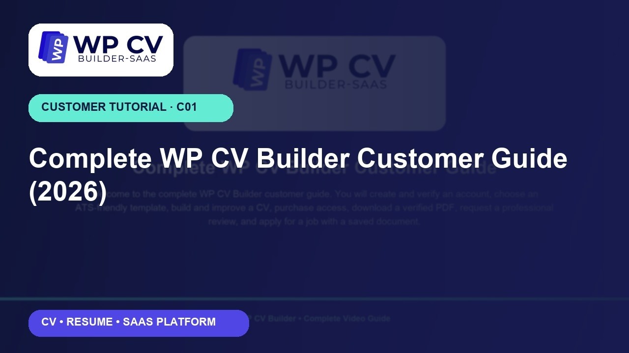 Complete WP CV Builder Customer Guide