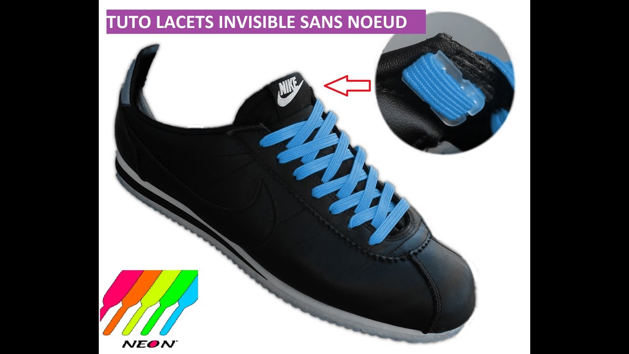 TUTO LACETS INVISIBLE SANS NOEUD - YouTube