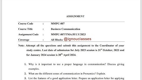IGNOU MMPC-007 Solved Assignment July 2023 Jan 2024 [FREE] || IGNOU MBA || Business Communication