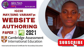 IGCSE ICT (0417/0983) Paper 3 Website Authoring May June 2021 Variant 31