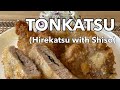 How to make egg free TONKATSU (HIREKATSU with SHISO)/deep fried pork fillet/Japanese Mum Cooking