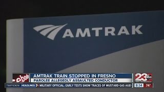 Amtrak Train stopped in Fresno