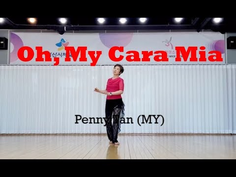 Oh, My Cara Mia Linedance demo Beginner @ARADONG linedance - YouTube