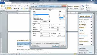 how to Import, Manage & Delete Styles in word