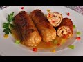 Pileće Rolice s Pršutom, Sirom i Paprikama / Chicken Rolls with Prosciutto, Cheese and Bell Peppers