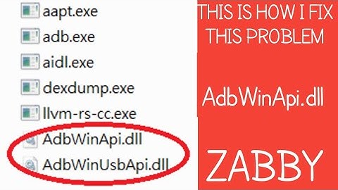 AdbWinApi.dll how to fix it ZABBY TUTORIAIS