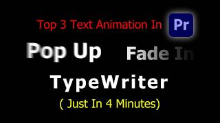 3 Text Animations in Premiere Pro | Premiere Pro Tutorial