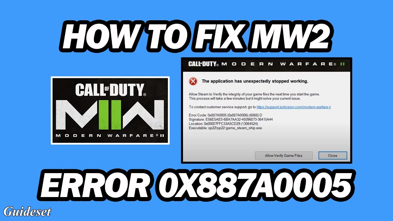 How to Fix Modern Warfare 2 Error Code 0x887a0005