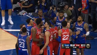 Joel Embiid and Marcus Morris get into a scuffle | Sixers vs LA Clippers
