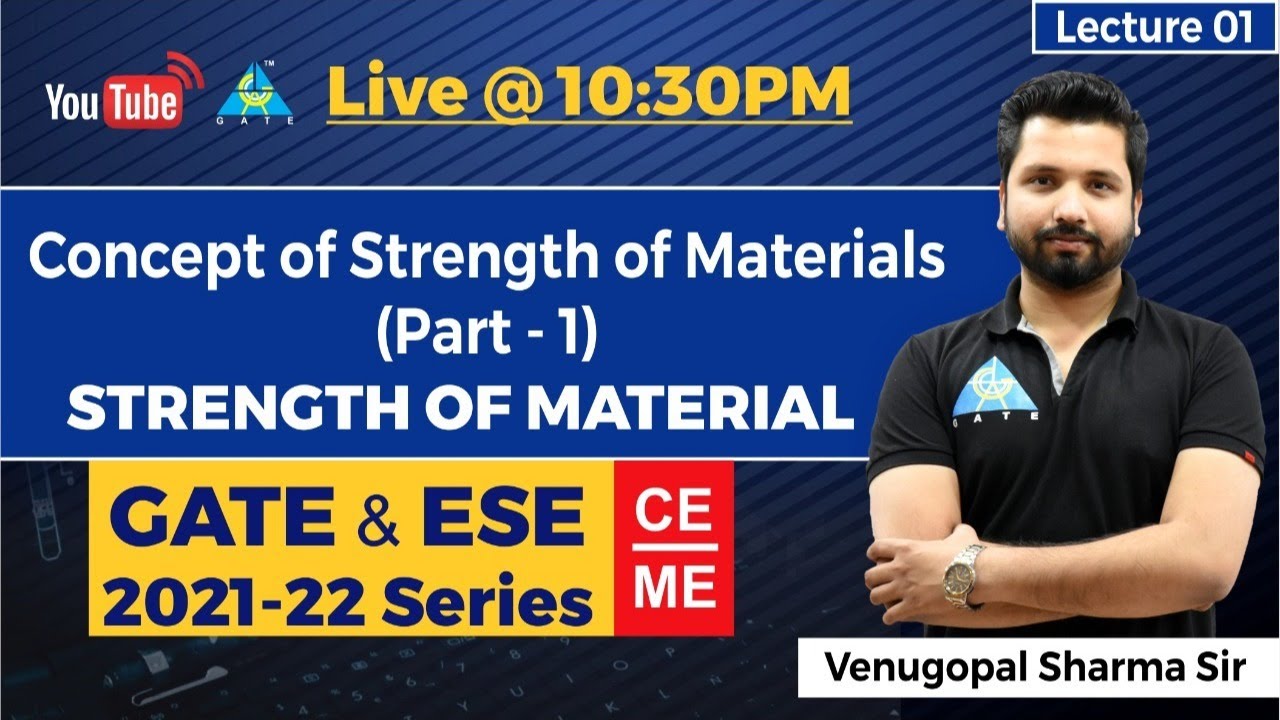 Concept of Strength of Materials (Part1) by Venugopal Sir SOM ME