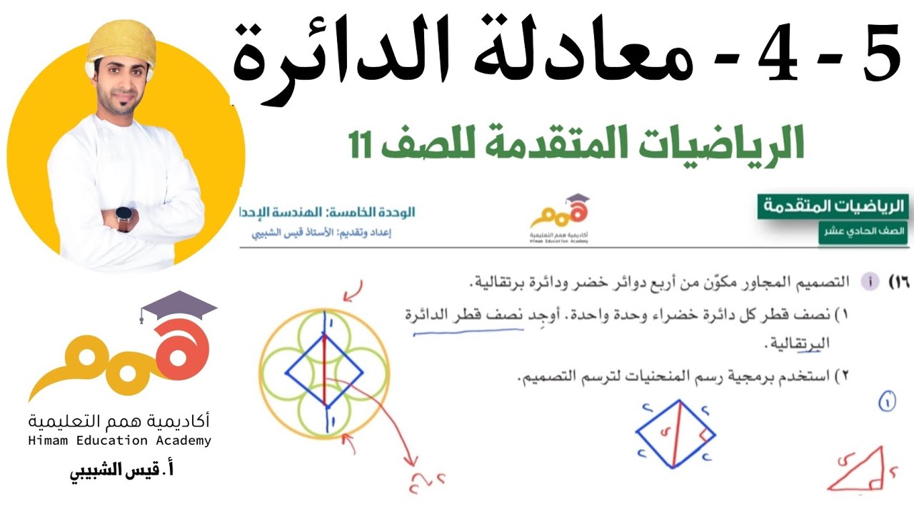 5 - 4- معادلة الدائرة | الرياضيات المتقدمة للصف 11