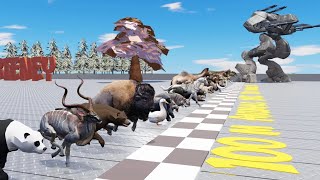 43 Wild Animals doing a big Race in a War Zone, who will be the faster? by CookieNey 145,445 views 11 months ago 3 minutes, 54 seconds