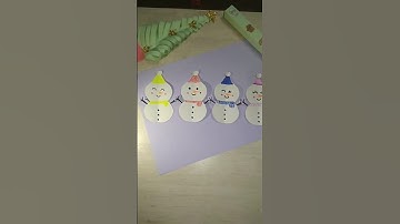 DIY Snowman☃️ With Paper Cutting,,Easy Paper Cutting Snowmen#diy  #snowmen #christmasspecial#short