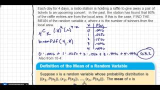 FST 10-7 Mean, Variance, & Standard Deviation of a Binomial Random Variable