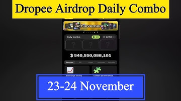 Dropee Daily Combo 23 & 24 November | Dropee Daily Combo Today | Today Dropee Combo Card