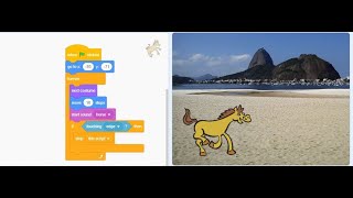 Scratch Programming-Demo of Horse in beach-use of sound in scratch screenshot 5