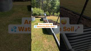 Am I crazy? Watering bare soil in raised beds #Gardening #Watering #Drought #GrowYourOwnFood ￼