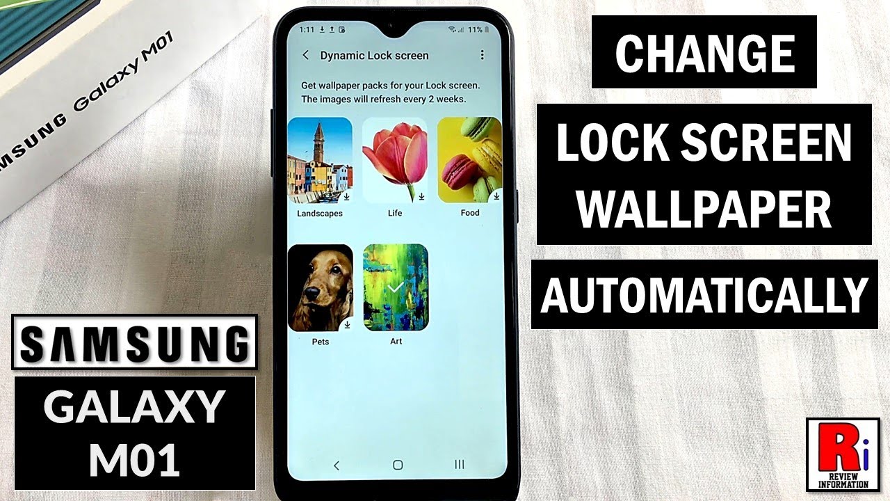 How To Set Automatic Changing Wallpaper For Lock Screen - Samsung Galaxy  M01 - Youtube
