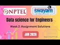 Data science for engineers week 2 assignment solutions(Jan 2026)#swayam2026#nptel#swayam #nptel2026