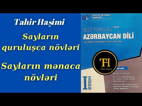 Sayların quruluşca növləri  Sayların mənaca növləri. DİM Azərbayca dili test toplusu. Tahir Haşimi