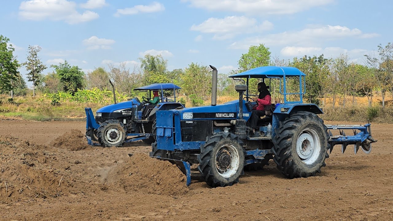ลุยหน้างานปรับที่นาแพ็ค3 NEW HOLLAND 6640 TS90