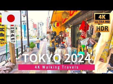 【4K】Tokyo old town walking tour | Minowabashi to Yanaka 三ノ輪橋から谷中 | May 2024 | 4K HDR 60fps