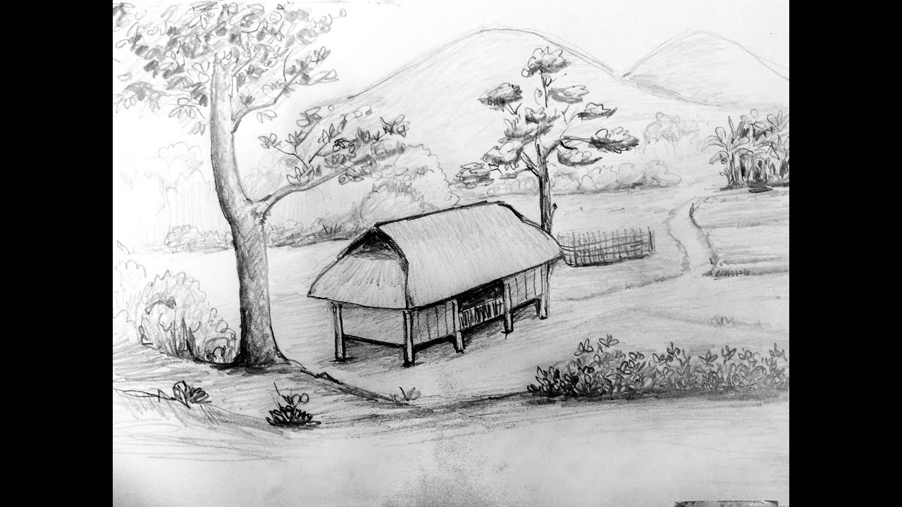 Vẽ tranh đề tài ký họa ngoài trời - vẽ phong cảnh bằng bút chì/ Nhện Tuyên.  - YouTube