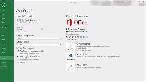 Bài 4 Thẻ File trong Excel 2016