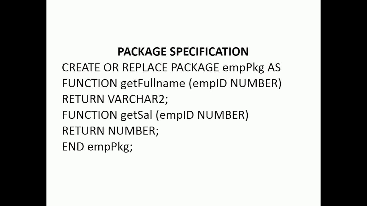 Oracle PL/SQL Packages. - YouTube