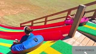 Me and Ava at Gallrein farm on the super slide! #farm #fun #sunflower #sunflowerfestival #slides