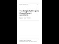 The longevity trilogy is three different questions.
