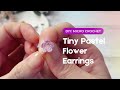 Tiny Pastel Flower Earrings / How to crochet five petals flower