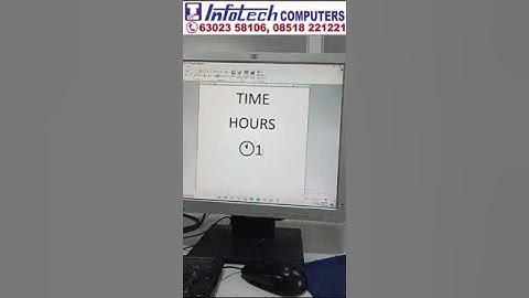 Create Time hours in  Word Document | Infotech Computers Bhagya Nagar Kurnool 6302358106 #training