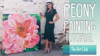 Peony Oil Painting Tutorial - By Artist, Andrea Kirk | The Art Chik