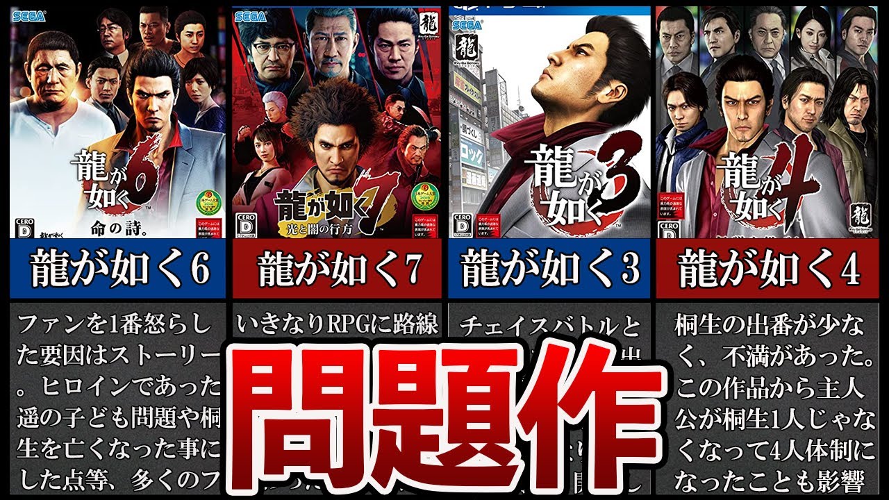 【歴代 龍が如く】不評すぎた問題作5選