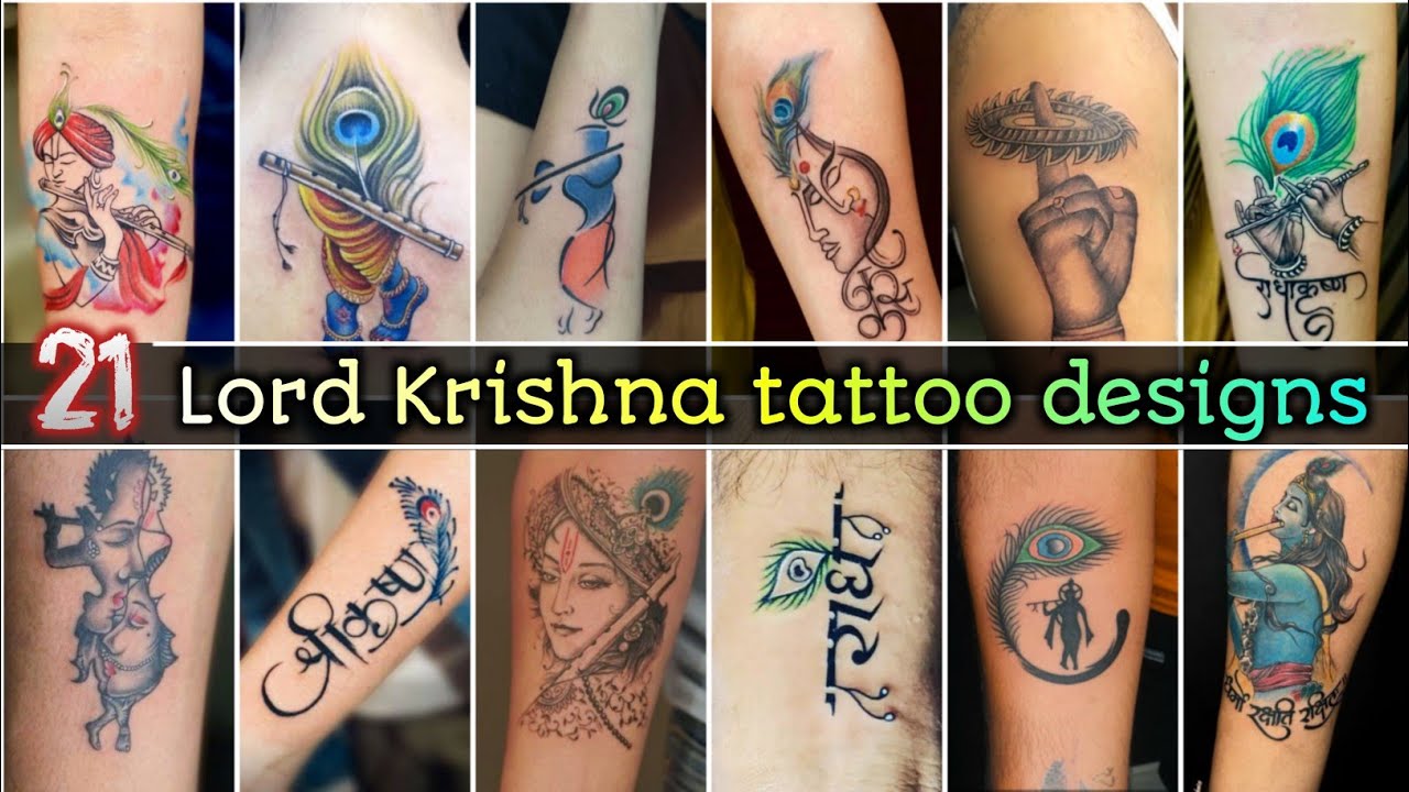 Krishna with Flute Tattoo Waterproof Sticker For Men and Women Tempora   Temporarytattoowala