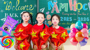 Cam Cam và ngày đầu khai giảng năm học mới được tặng rất nhiều :Túi mù labubu, thẻ bài Tung tung.