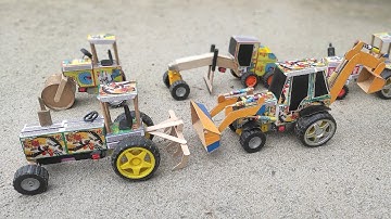 Hoe maak je thuis een luciferdoosjetractor | Zelf een minitractor maken | Minitractor wetenschapp...